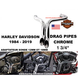 DRAG PIPES 1 3/4 " ECHAPPEMENT CHROME...