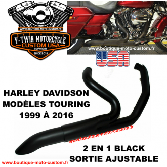 LIGNE ECHAPPEMENT 2 EN 1 BLACK HARLEY...