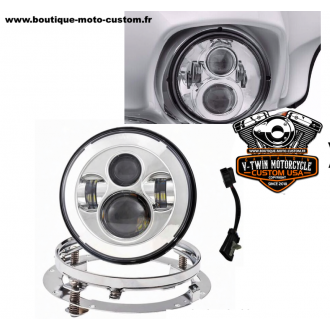 Phare projecteur LED 7 " blanc et...