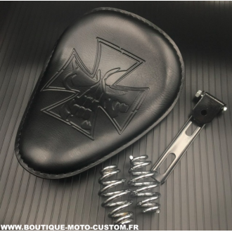 BLACK BIKER SOLO BOBBER SEAT KIT