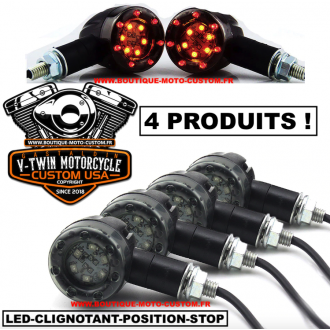 4 flashing bullet Black LED + brake...