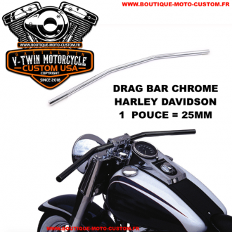Guidon DRAG BAR Chrome 25mm 1 pouce...
