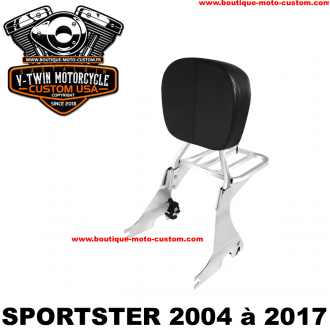 SISSY BAR CHROME A CLIPS AVEC PORTE...