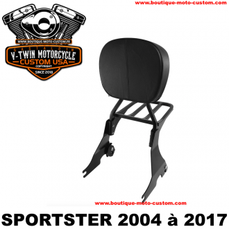 SISSY BAR A CLIPS NOIR AVEC PORTE...